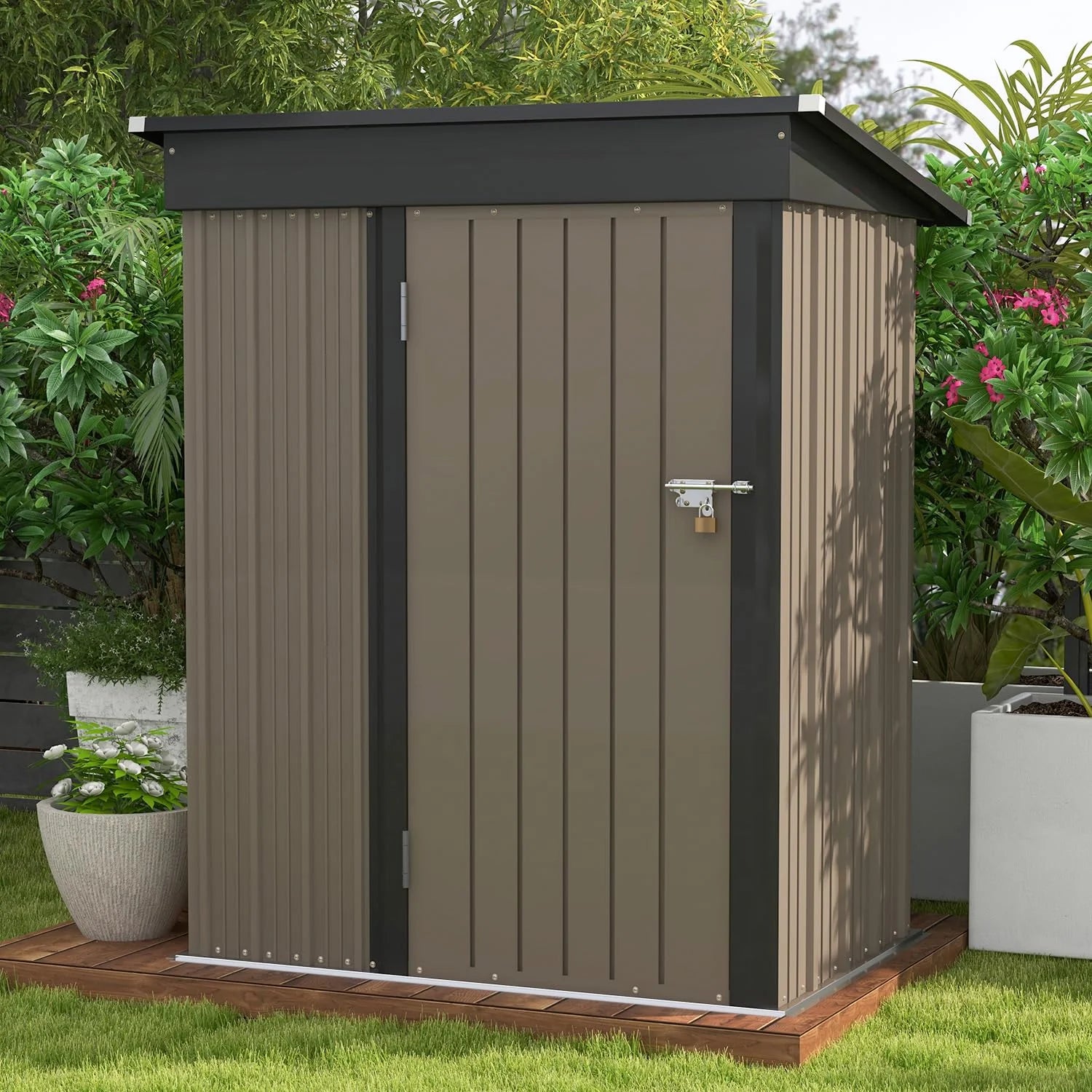 patil 5x3 ft outdoor storage shed for backyard rden patio lawn